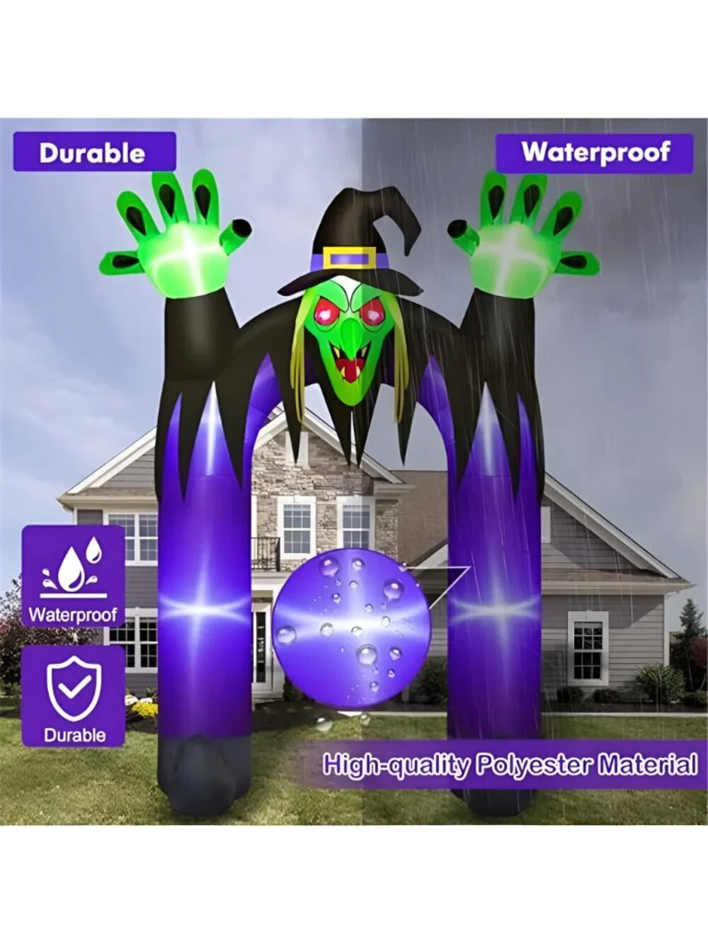 10FT Tall Halloween Inflatables Witch Archway Outdoor Decorations